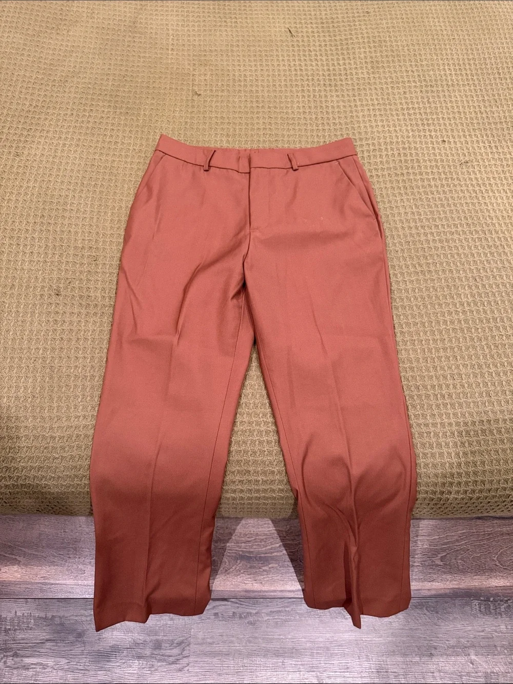 Fashion Nova Men's Brick Red Cropped Dress Pants
